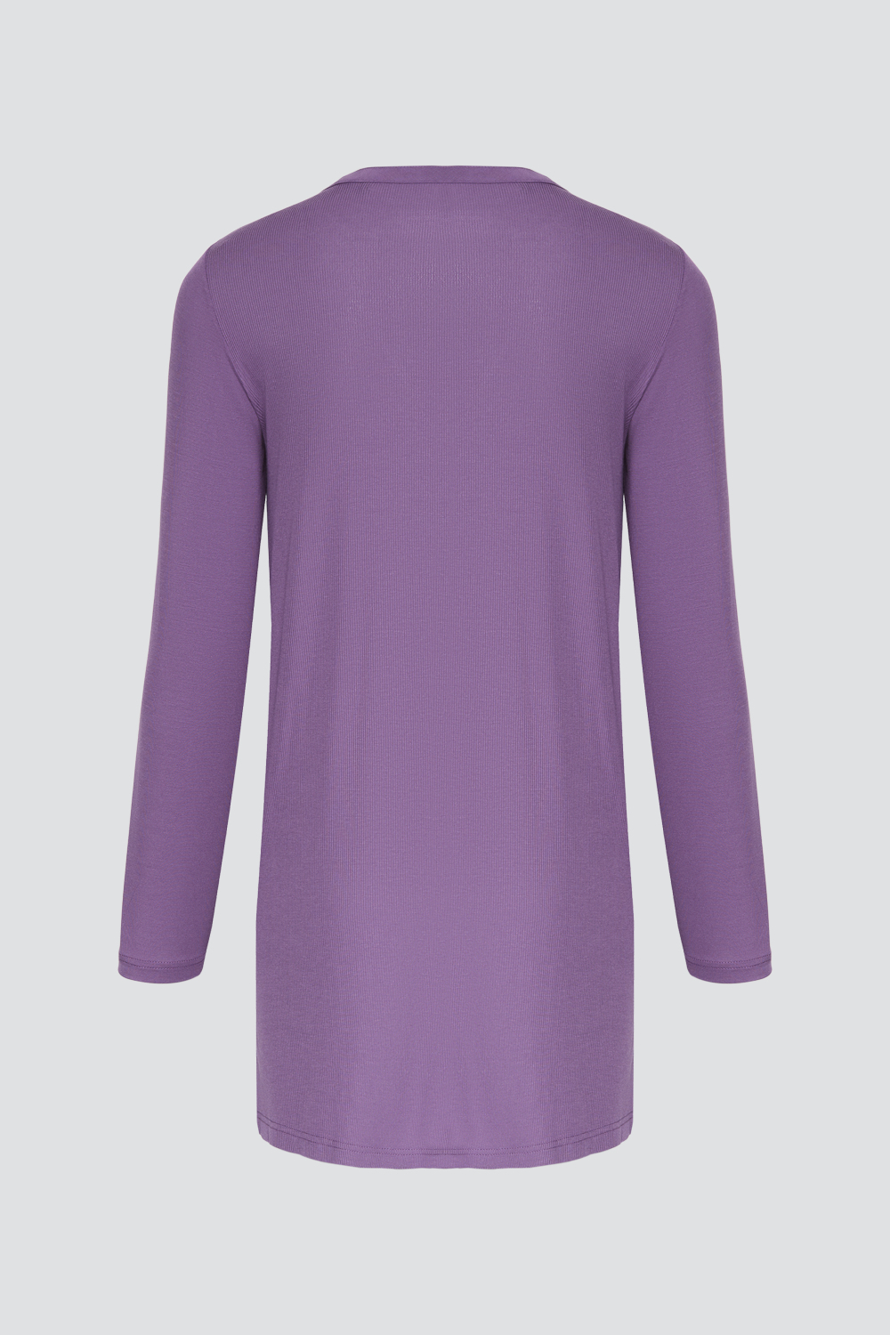 Produktbild Rückansicht Langarm-Jacke aus Micromodal von Comazo in der Farbe Purple mit Knopfleiste