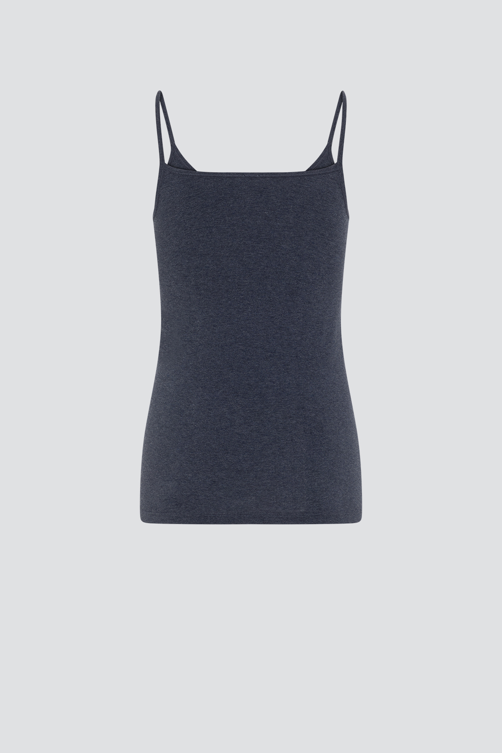 Product image, back view: Fairtrade spaghetti strap camisole by Comazo in navy melange.