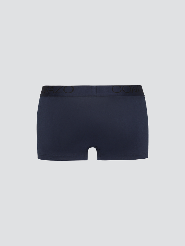 Product image rear view of short pants by Comazo in navy with logo waistband