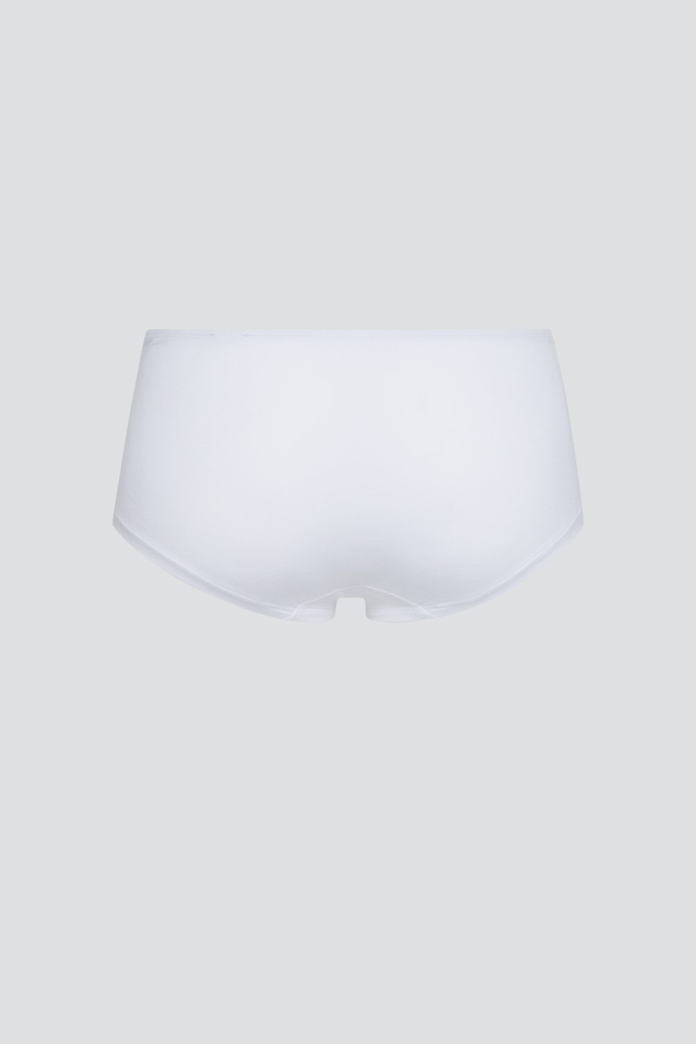 Produktbild Rückansicht Fairtrade  Umstands-Pants von Comazo in der Farbe Weiß mit extra hohem Leib im Vorderteil