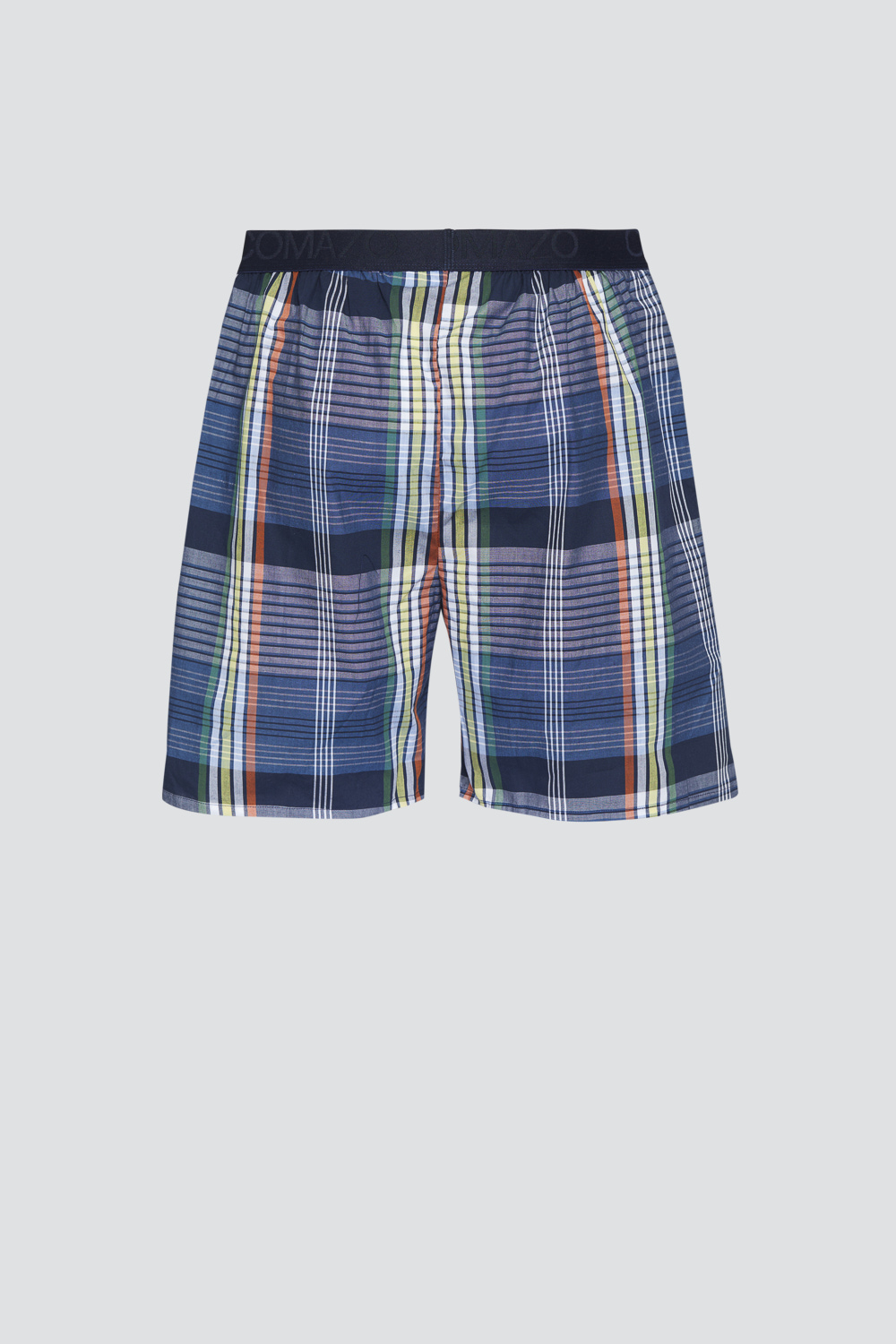 Produktbild Rückansicht Webhose kurz von Comazo in der Farbe Karo aus 100% Baumwolle mit Knopfleiste und aufgesetztem Bund