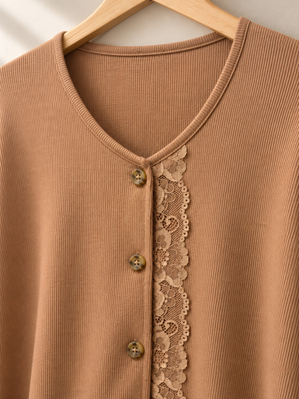 Kastiges Langarmshirt aus Doppelripp
