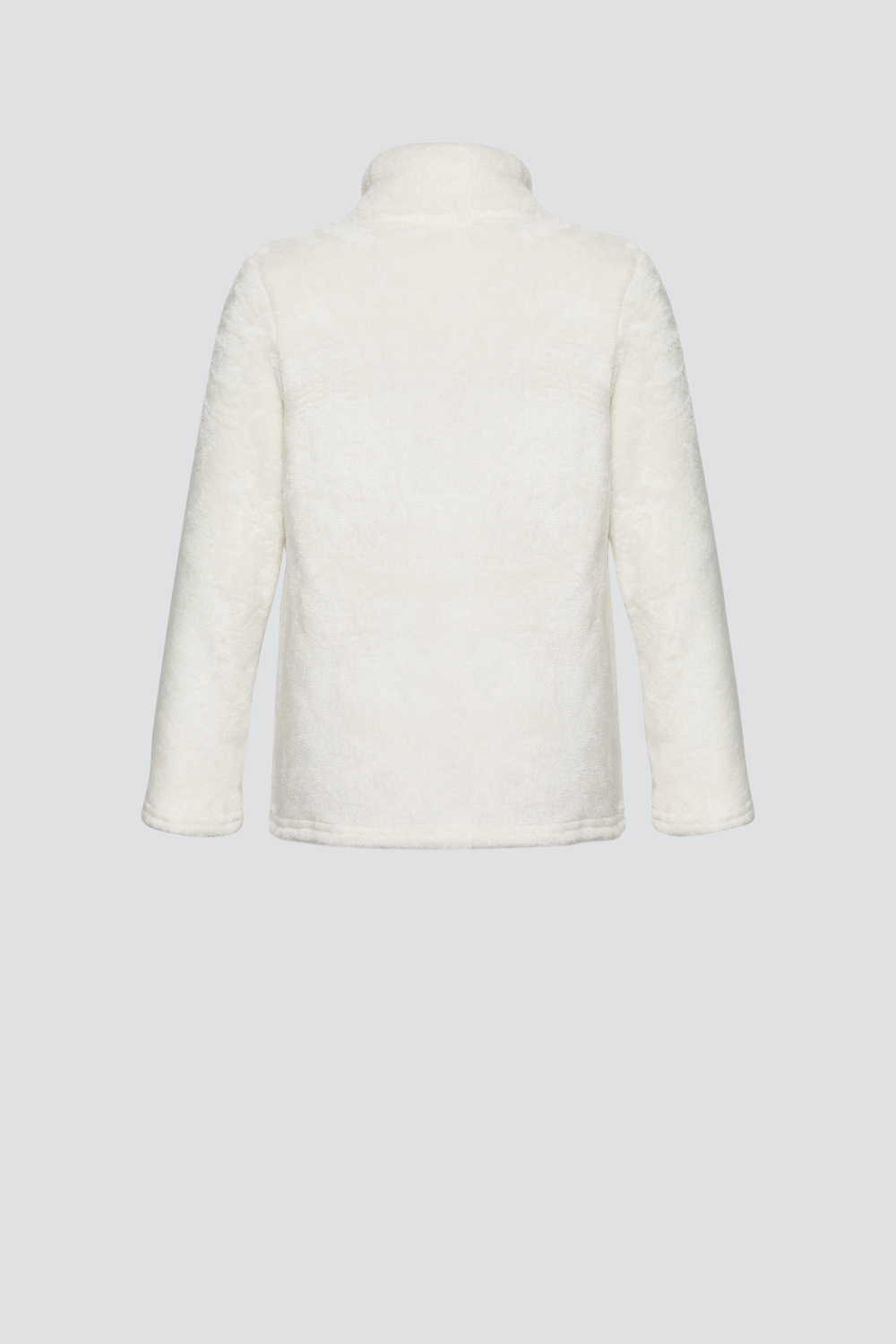 Product image rear view of Comazo girls' fleece jacket in offwhite.