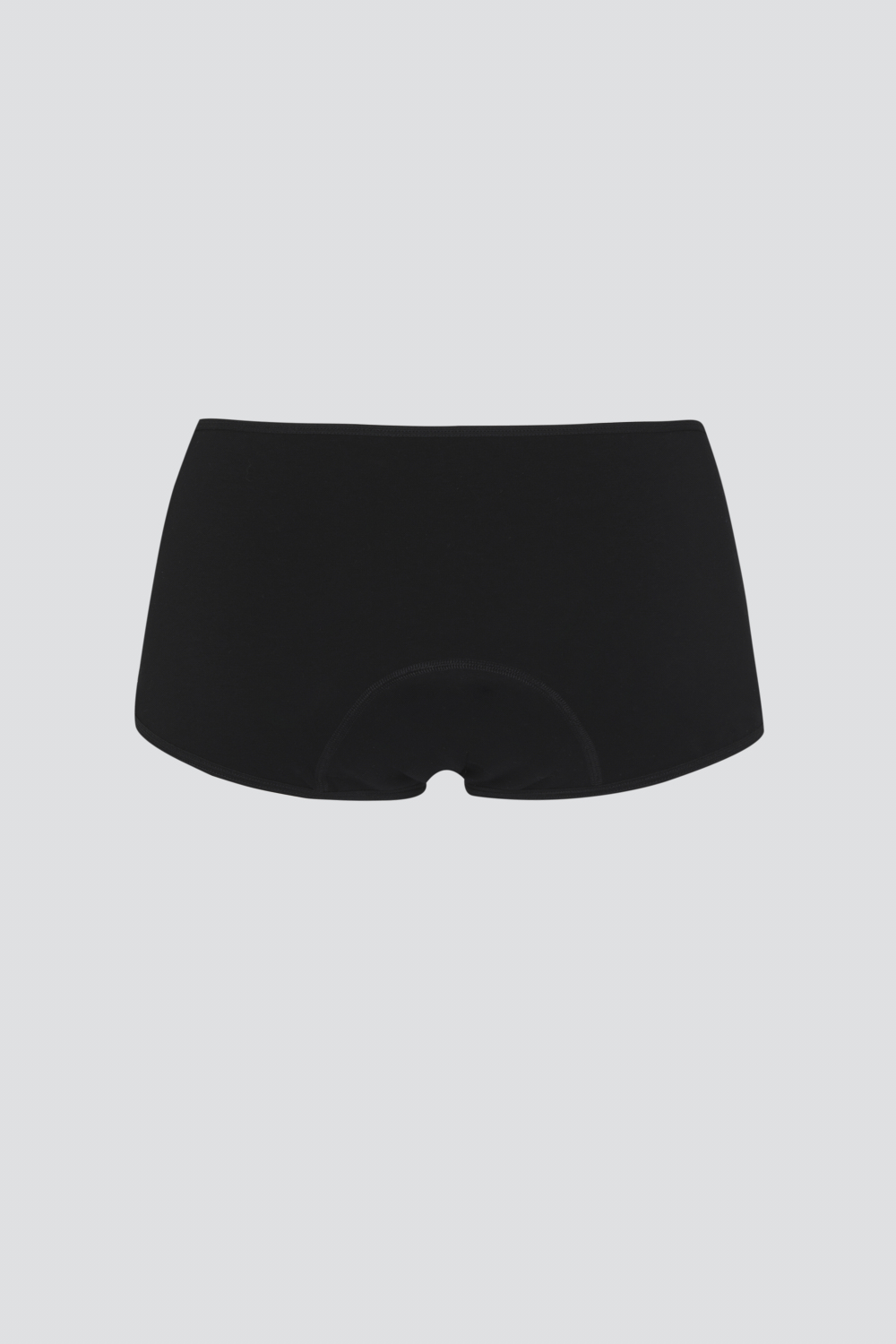 Produktbild Rückansicht Fairtrade Perioden-Pants "Medium" von Comazo in der Farbe Schwarz mit integriertem Auslaufschutz