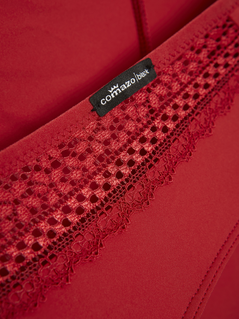 Detailbild Comazo Damen Panty Farbe Cherry mit Spitze