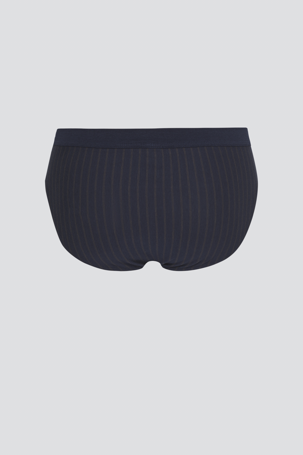 Product image rear view of Jazz pants by Comazo in navy/chocolate with stripes, made from 100% cotton.