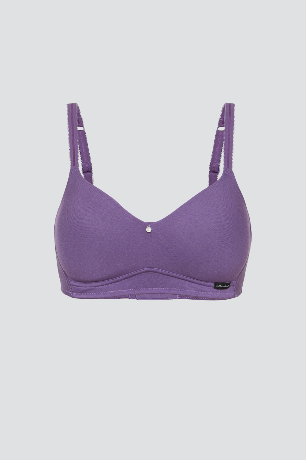 Produktbild Vorderansicht Comazo Damen BH ohne Bügel Farbe Purple