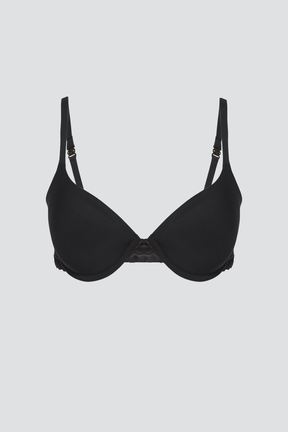 Product image front view: Comazo women's bra, color black with lace