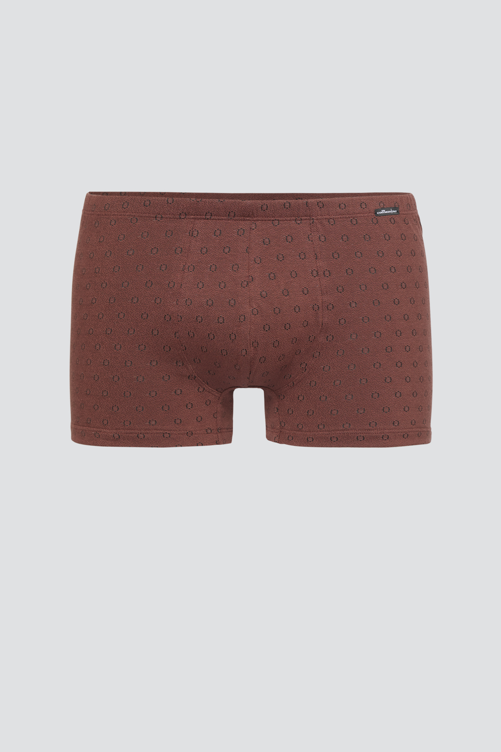 Produktbild Vorderansicht Trunks von Comazo in der Farbe Cognak mit schwarzen Kreisen