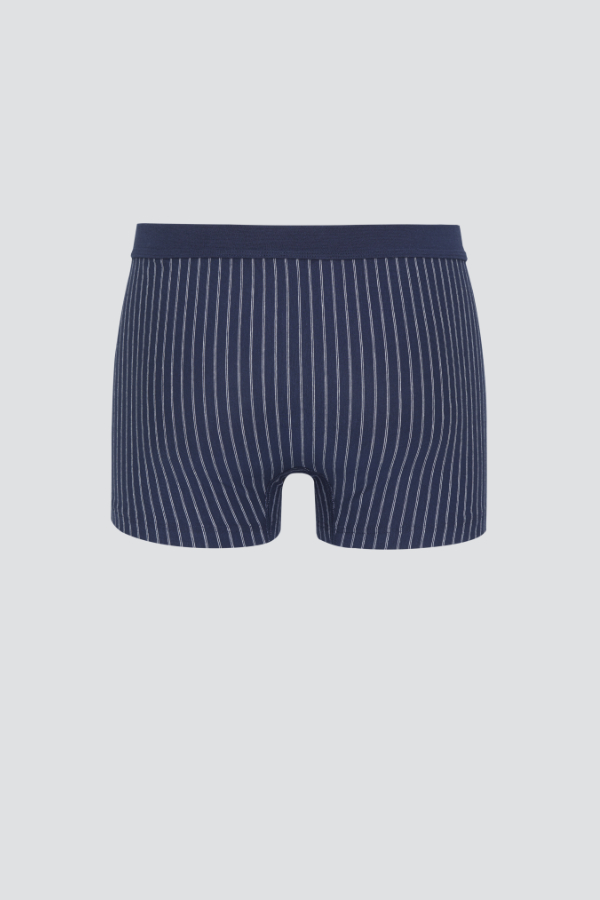 Produktbild Rückansicht Comazo Herren Trunks Farbe Navy mit Streifen aus Baumwolle