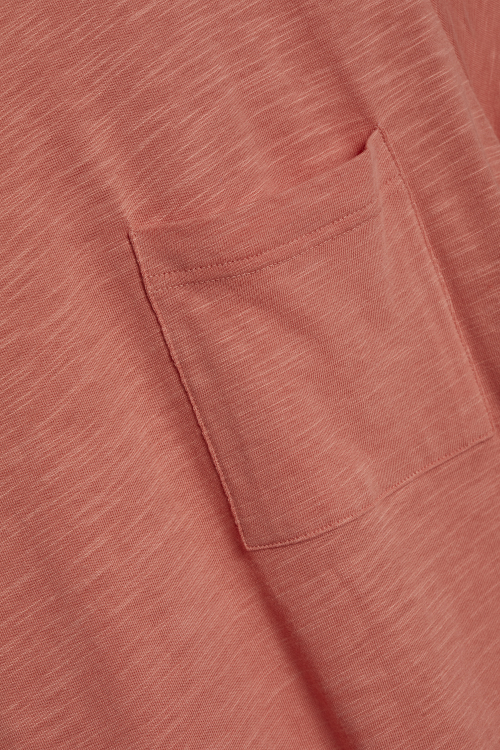 Detailbild Comazo Herren Shirt Rundhals aus Flammgarn Farbe Papaya