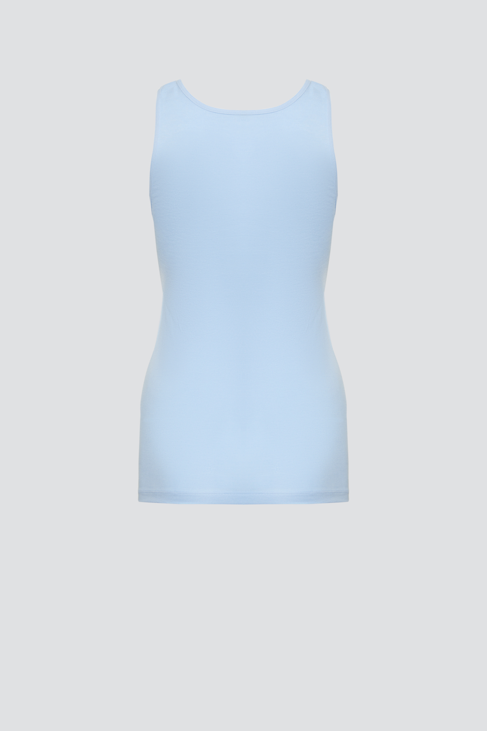 Produktbild Rückansicht Comazo Damen Unterhemd Achselträger mit Supimabaumwolle Farbe Sky