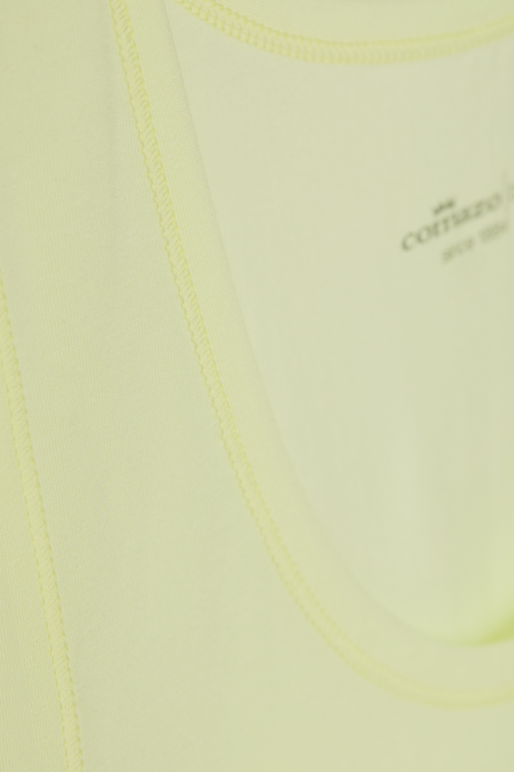 Detailbild Comazo Damen Unterhemd Achselträger Farbe Lime Cream mit MicroModal®