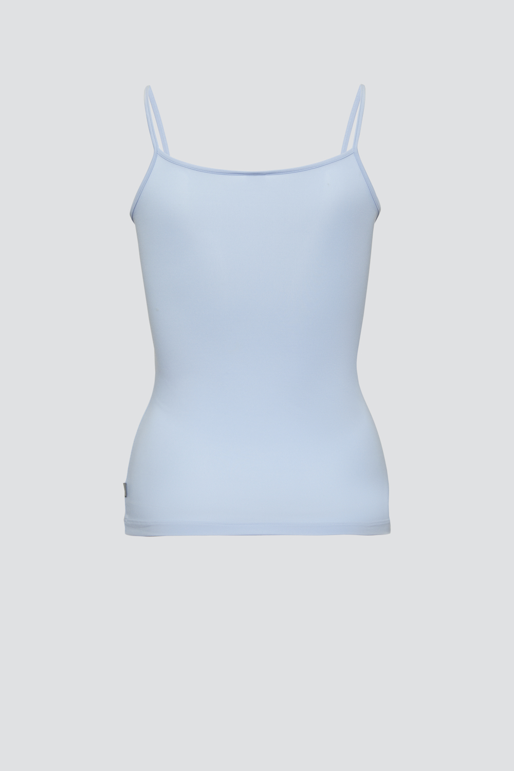 Produktbild Rückansicht Unterhemd Spaghettiträger in der Farbe Bluebell mit Zierschleife