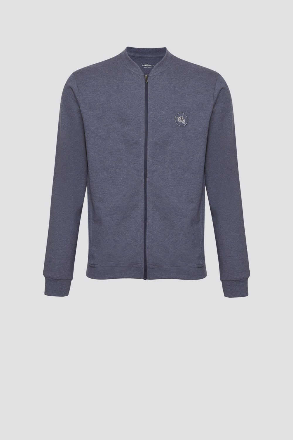 Produktbild Vorderansicht Comazo Herren Blouson Jacke mit Reißverschluss Farbe Dunkelblau-Melange