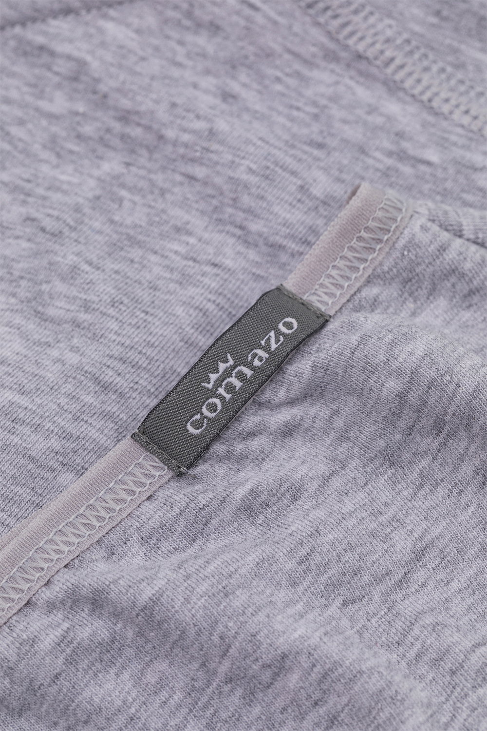Detail image of hip brief by Comazo in the color silver melange.
