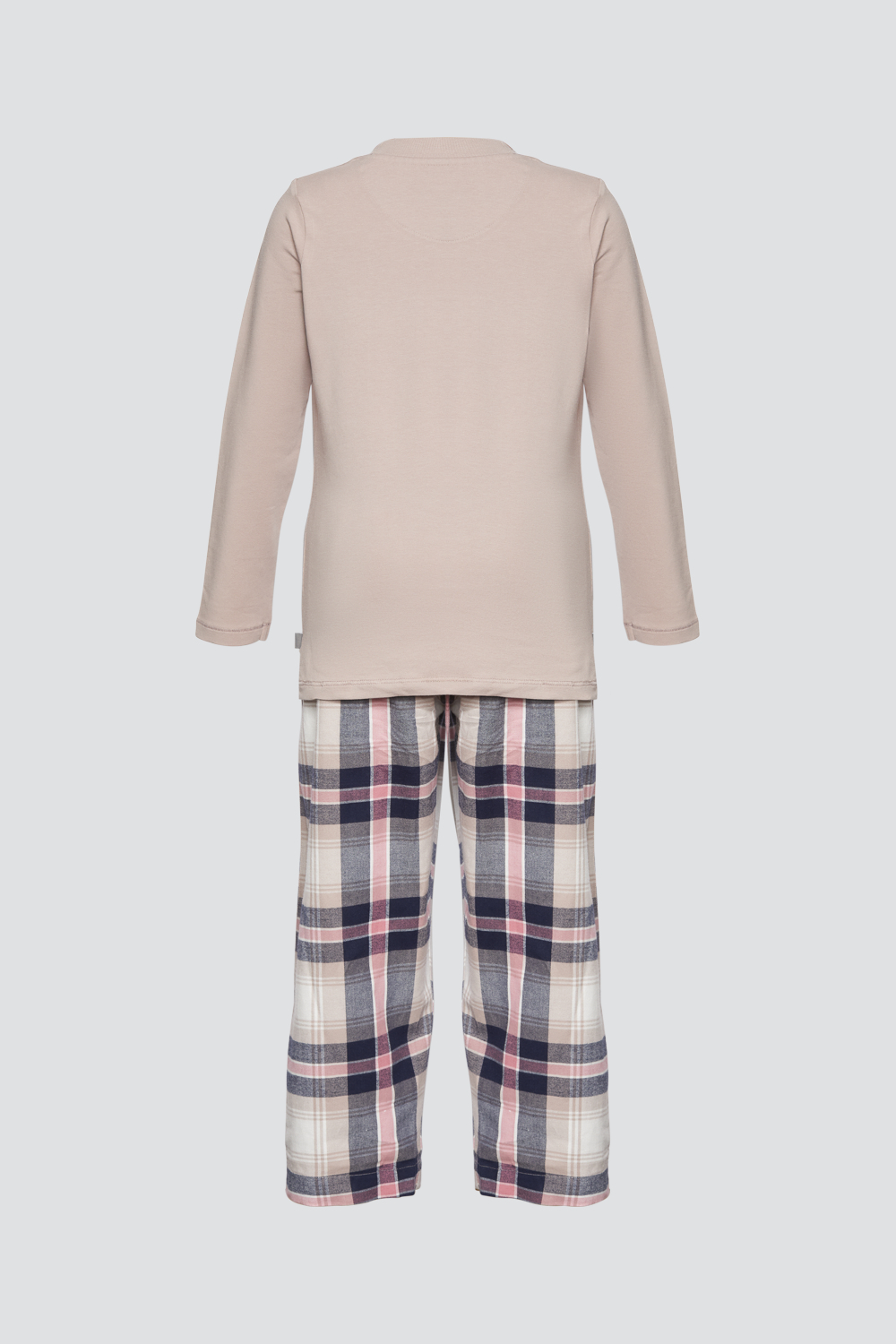 Produktbild Rückansicht Comazo Mädchen Schlafanzug Farbe Rosegrey Karo