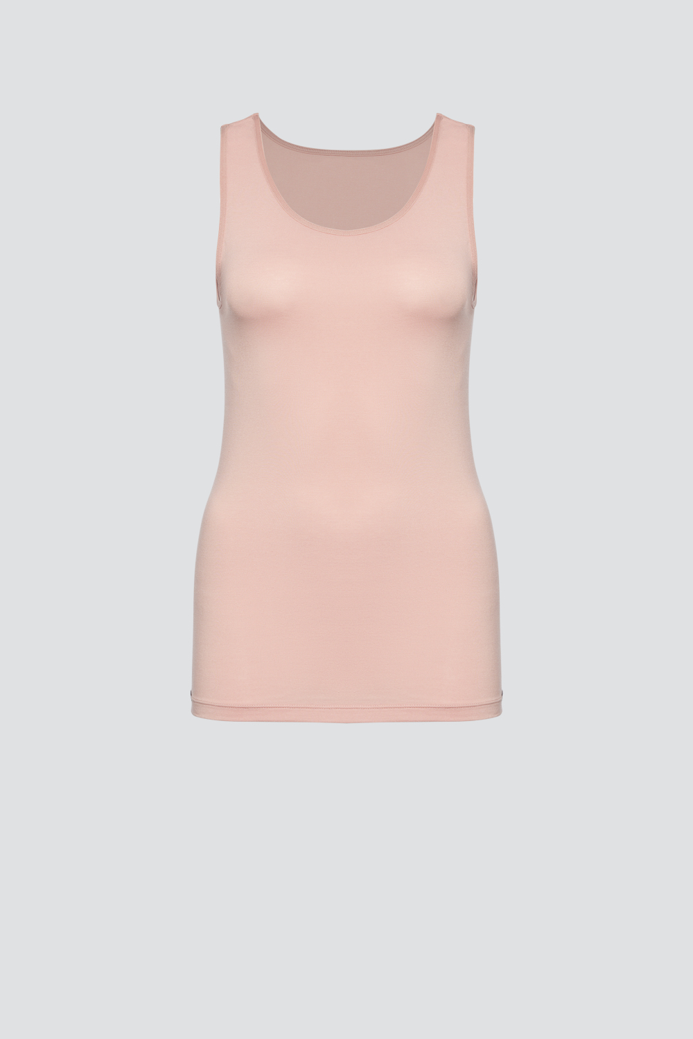 Produktbild Vorderansicht  Unterhemd Achselträger mit Supimabaumwolle von Comazo in der Farbe Blush