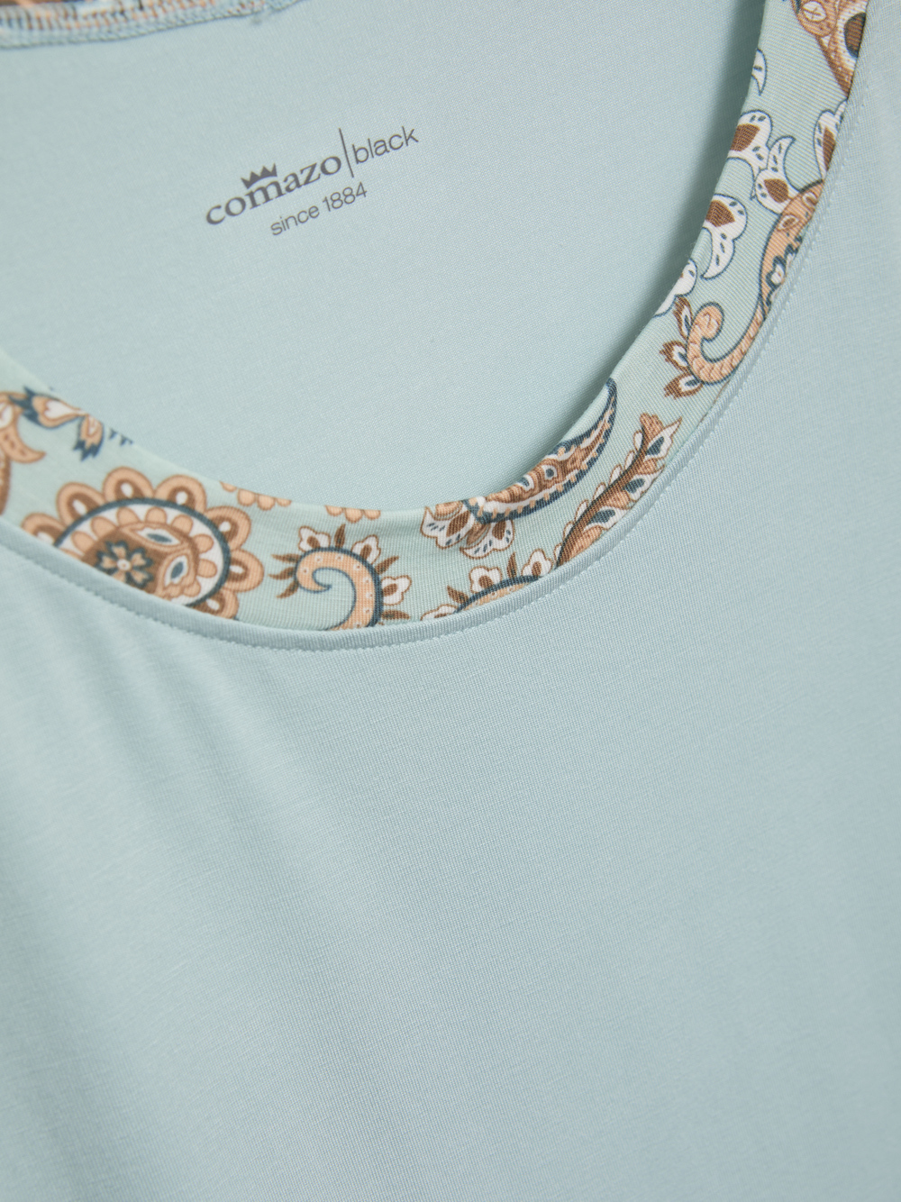 Detailbild Comazo Damen Nachthemd aus Micromodal Farbe Waterblue