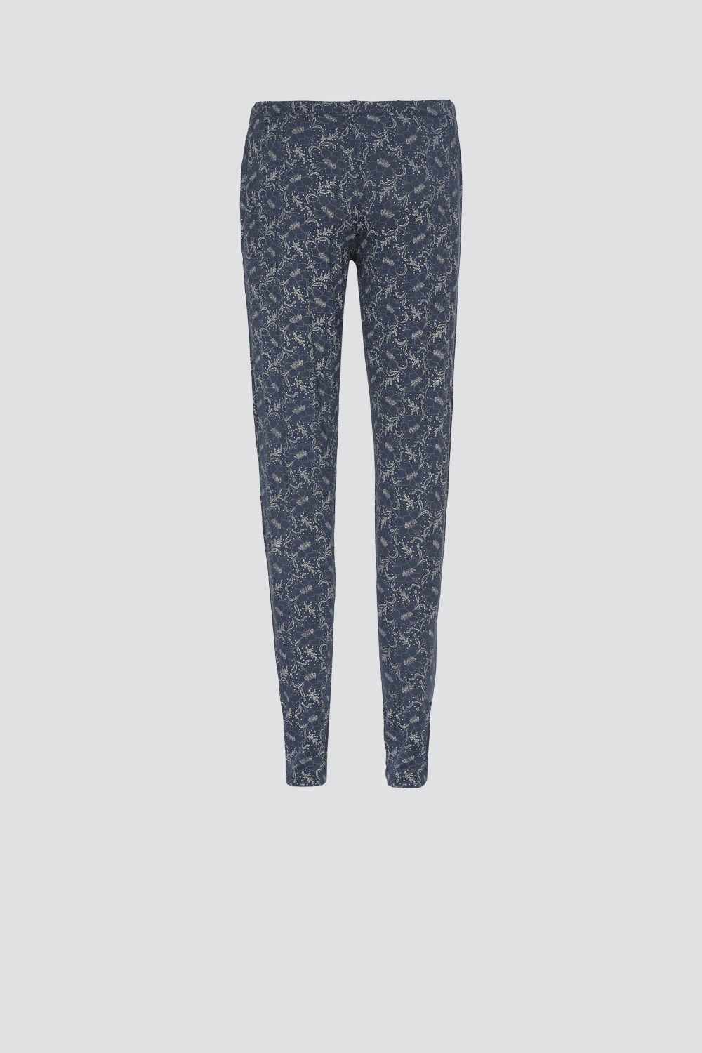 Produktbild Rückansicht Comazo Damen Schlafhose aus Micromodal Farbe Marine bedruckt