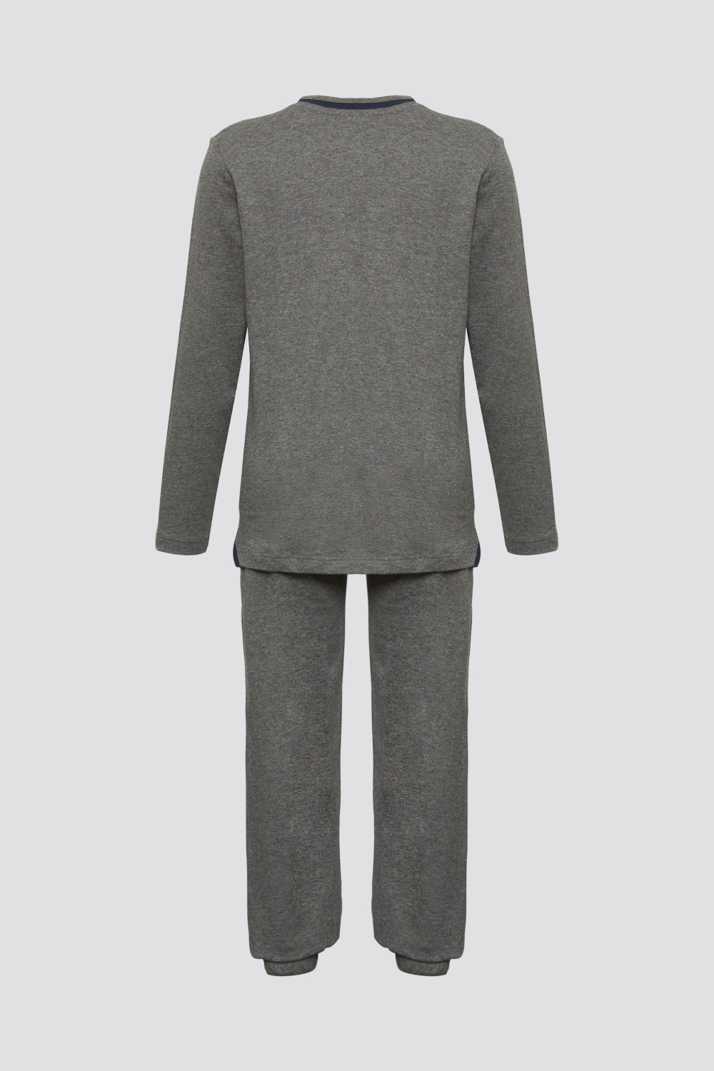 Rückansicht Kinder Schlafanzug aus 100% Baumwolle Farbe Grau-Melange