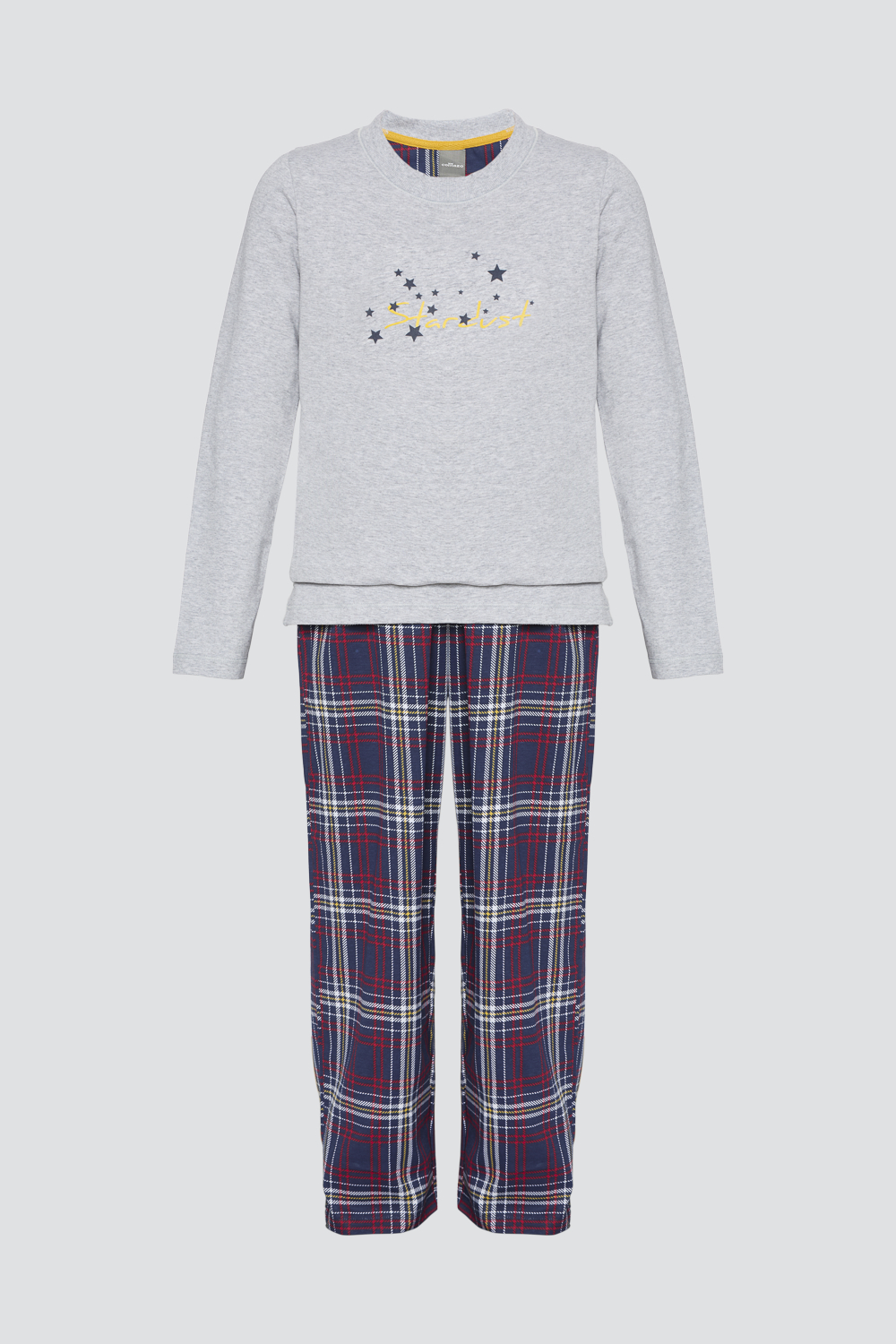 Produktbild Vorderansicht Comazo Mädchen Schlafanzug Farbe Karo