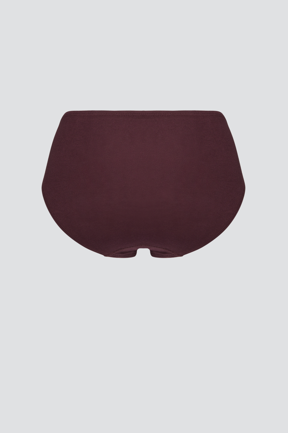 Product image, back view: Fairtrade jazz pants by Comazo in burgundy, made of 100% cotton in fine rib quality.