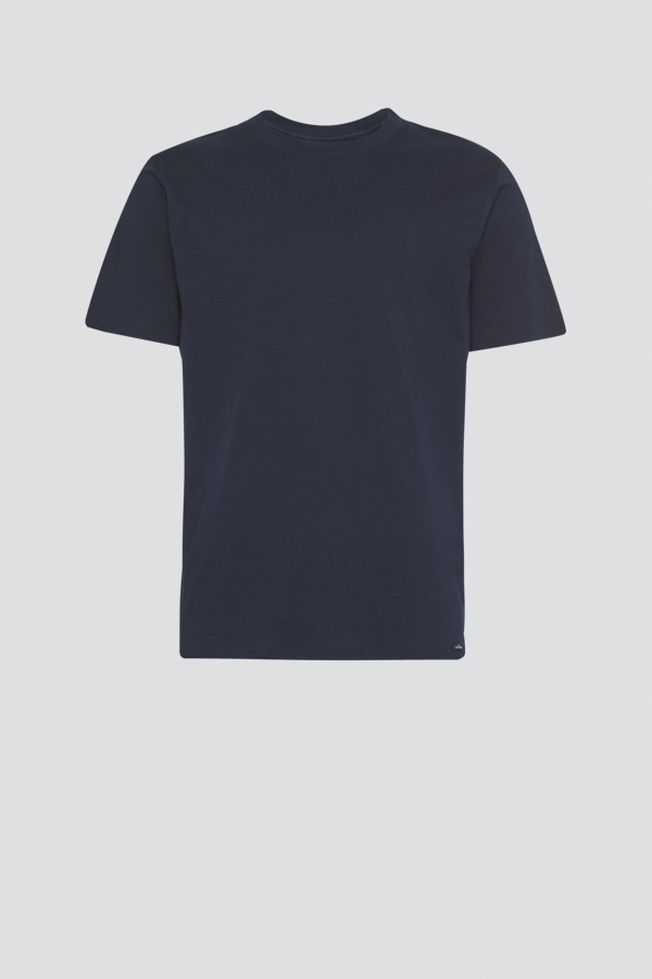 Product image front view: Comazo American Style T-shirt in Marine color, made of 100% cotton, featuring a crew neck with ribbed collar.