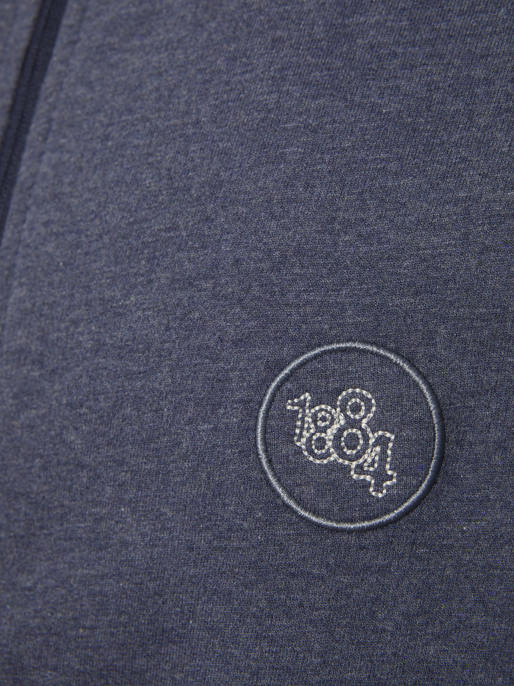 Detailbild Comazo Herren Blouson Jacke mit Reißverschluss Farbe Dunkelblau-Melange