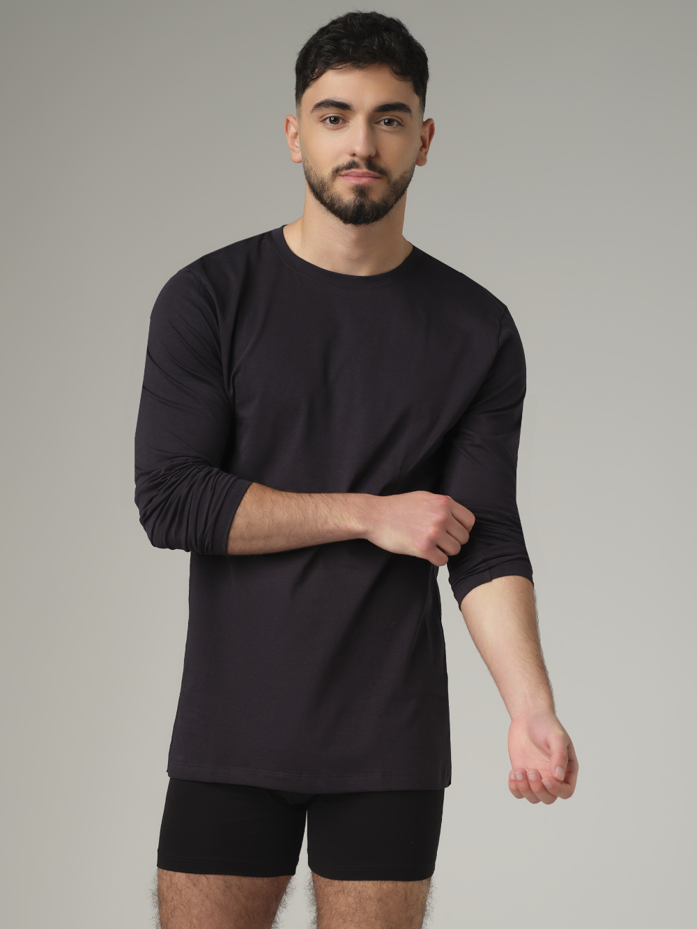 Basic shirt long sleeve round neck1