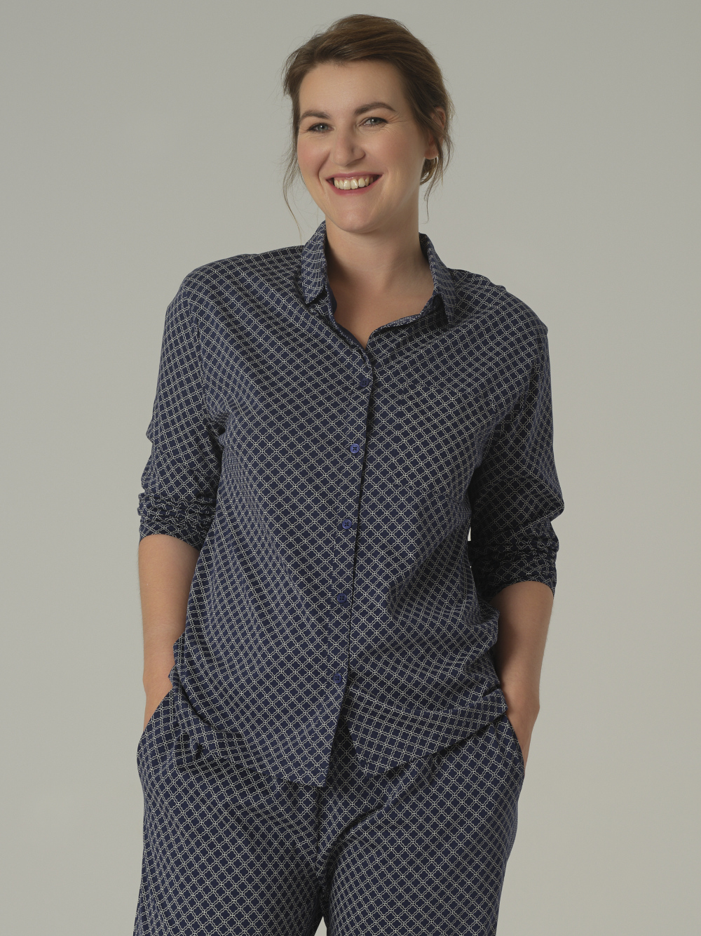 Pyjamajacke aus merzerisierter Baumwolle