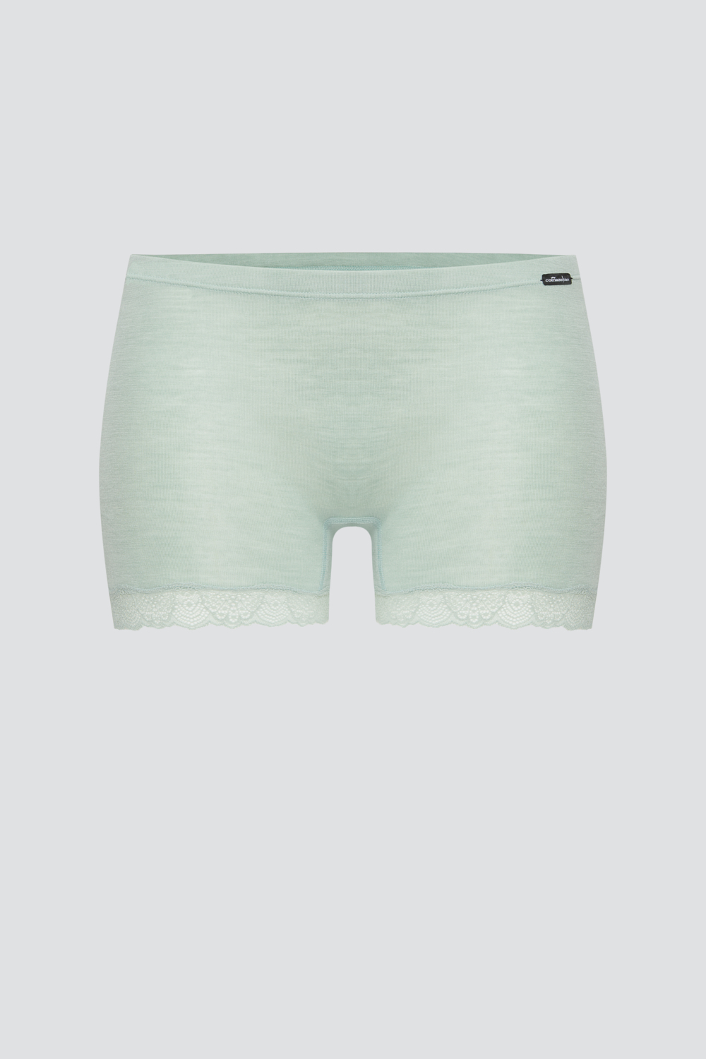 Produktbild Vorderansicht Comazo Damen Wolle-Seide Panty Farbe Salbei